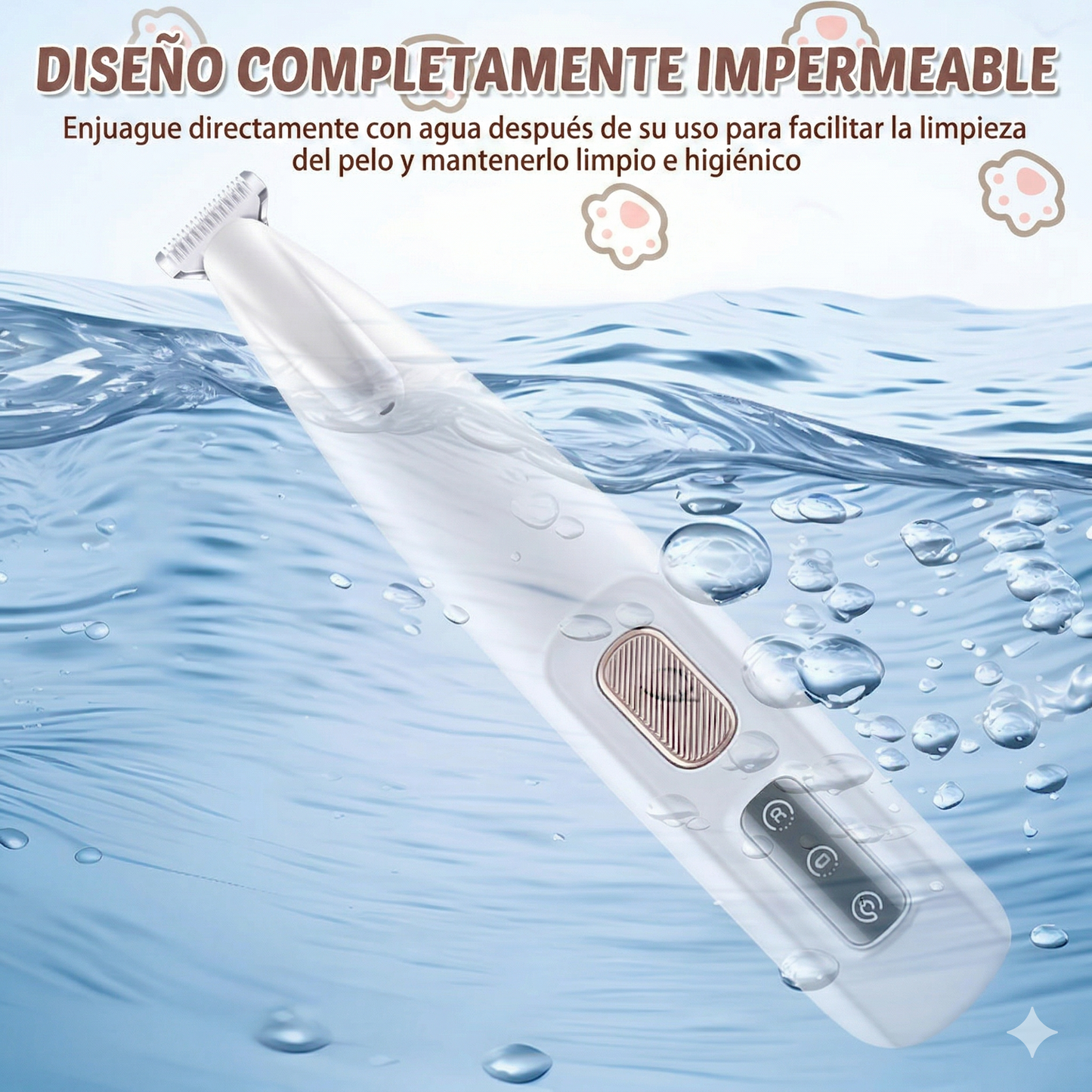 AFEITADORA DE PRECISIÓN IMPERMEABLE PARA MASCOTAS