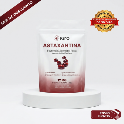 Kiro Astaxantina: combate de forma natural el estrés oxidativo para restaurar el equilibrio por dentro y por fuera.