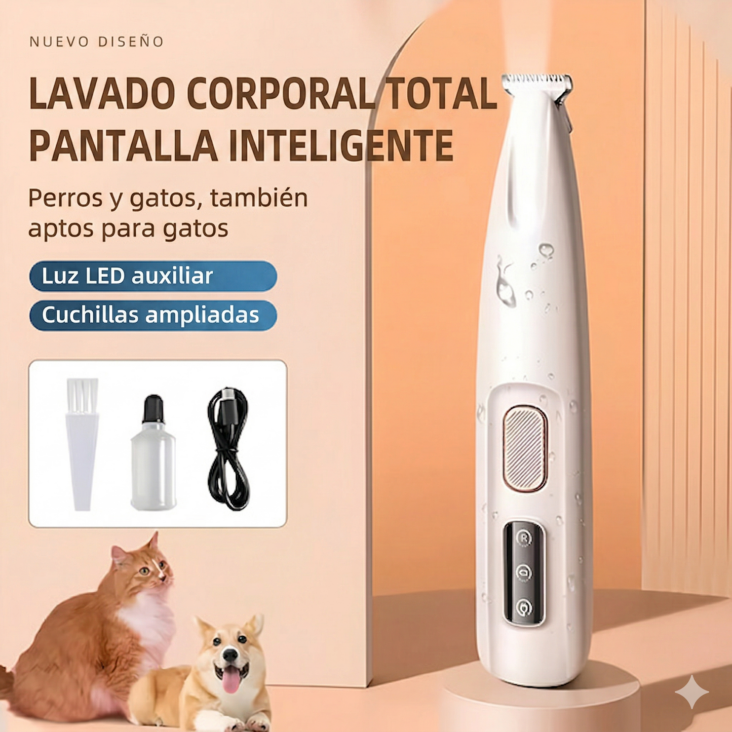 AFEITADORA DE PRECISIÓN IMPERMEABLE PARA MASCOTAS